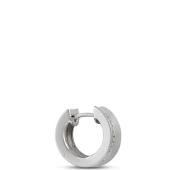 Diamond Hoops, Sterling Silver New
