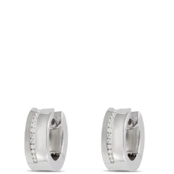 Diamond Hoops, Sterling Silver New