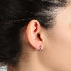 Diamond Huggie Earrings, 14k White Gold Online