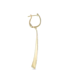 Diamond Loop Dangle Earrings, 14K Yellow Gold Discount