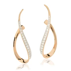 Diamond Loop Dangle Earrings, 14K Rose Gold Sale