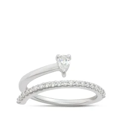 Diamond Overlap Ring, 14K White Gold Outlet