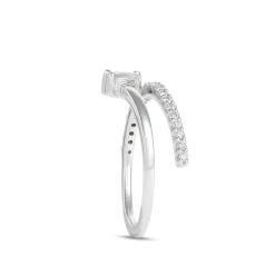 Diamond Overlap Ring, 14K White Gold Outlet