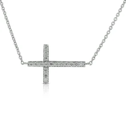 Diamond Sideways Cross 14K Outlet