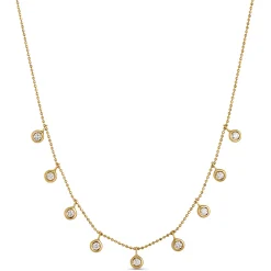 Diamond Station Necklace, 14K Yellow Gold Online