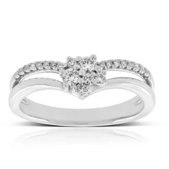 Double Chevron Diamond Ring 14K Best