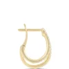 Double Oval Hoops with Round Diamonds, 14K Yellow Gold Best