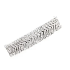 Elegant Multi-Row Diamond Bracelet, 10 Total Carat Weight, 14K White Gold Best