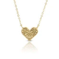 Embroidered Heart Necklace 14K Discount