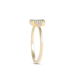 Emerald Cut Blue Topaz Ring, 14K Yellow Gold Online