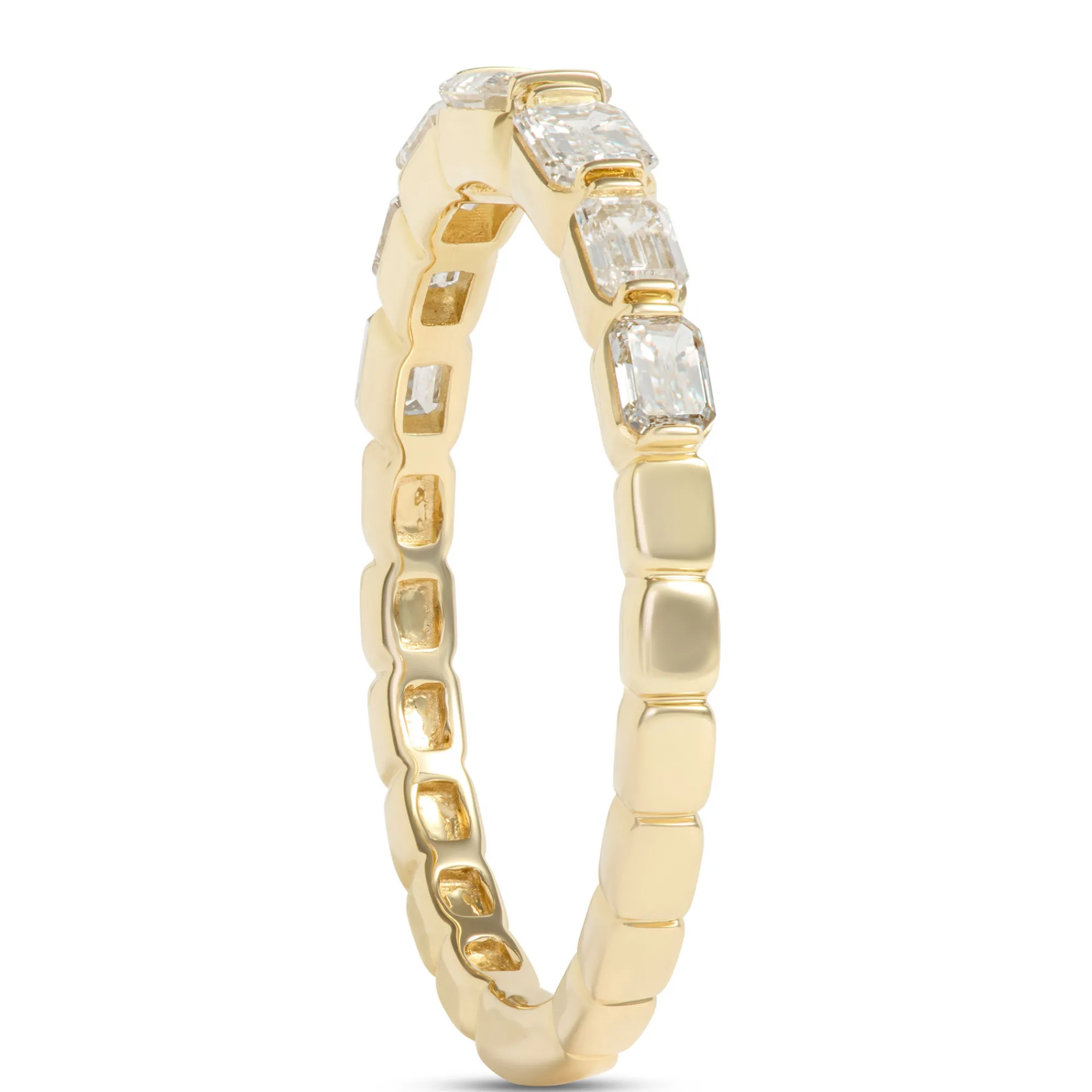 Emerald Cut Diamond Band, ¾ Total Carat Weight, 14K Yellow Gold Online