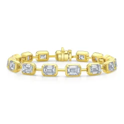 Rahaminov Emerald Cut Diamond Bracelet, 18K Yellow Gold Best