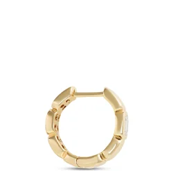 Emerald Cut Diamond Hoops, ½ Carat Total Weight, 14K Yellow Gold Outlet
