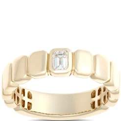 Emerald Cut Diamond Ring, 1/4 Carat Weight, 14K Yellow Gold Online
