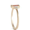 Emerald Cut Garnet and Diamond Ring, 14K Yellow Gold Outlet