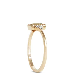 Emerald Cut Peridot and Diamond Ring, 14K Yellow Gold Discount