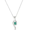 Emerald & Diamond Pendant 14K Hot