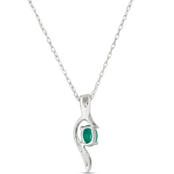 Emerald & Diamond Pendant 14K Hot