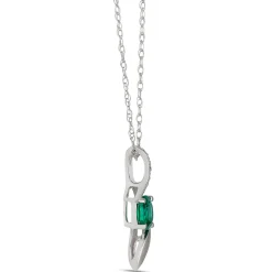 Emerald & Diamond Pendant 14K Hot