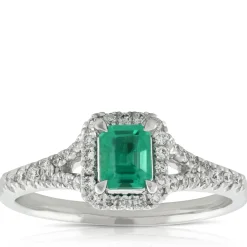 Emerald & Diamond Ring 14K Outlet