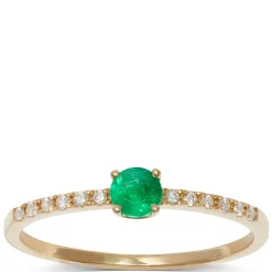 Emerald & Diamond Ring, 14K Yellow Gold Online
