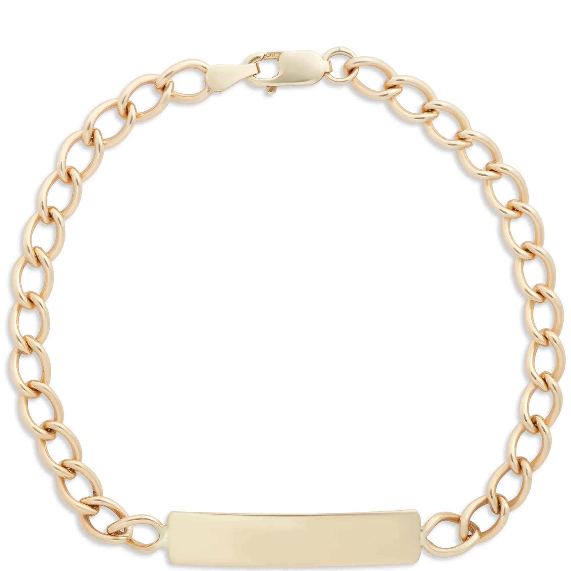 Engravable Baby’s Curb Link Bracelet, 14K Yellow Gold New