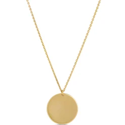 Engravable Disk Pendant Necklace, 14K Yellow Gold Best