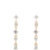 Fancy Shape Diamond Dangle Earrings,1 Carat Total Weight, 14K Yellow Gold Discount
