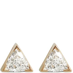 Fancy Shape Trillion Diamond Stud, ½ Carat, 14K Yellow Gold Best