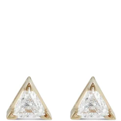 Fancy Shape Trillion Diamond Stud, ⅓ Carat, 14K Yellow Gold Sale