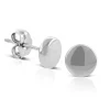 Flat Round Stud Earrings 14K