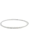 Flexy Bead Bangle with Diamond Cluster Stations, 14K White Gold Best