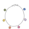 Floral Sapphire Charm Bracelet, 14K White Gold Sale