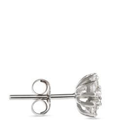 Flower Shaped Cluster Diamond Studs, ½ Total Carat Weight 14K White Gold Best