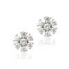 Flower Shaped Cluster Diamond Studs, ⅓ Total Carat Weight, 14K White Gold