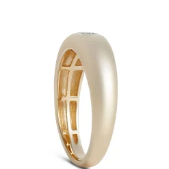 Flush Set Pear Diamond Ring, 14K Yellow Gold New