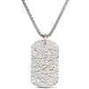Foiled Stainless-Steel Dog Tag Pendant on 24-Inch Stainless-Steel Chain New