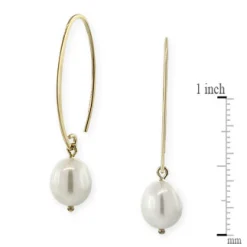 Freshwater Cultured Pearl Drop Oval Wire Earrings 14K Best