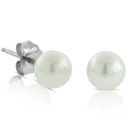 Freshwater Cultured Pearl Earrings 14K New