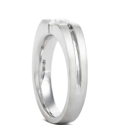 Gents Negative Channel Diamond Ring, 18K White Gold Hot