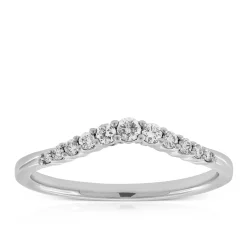 Graduated Diamond Contour Band 14K Online