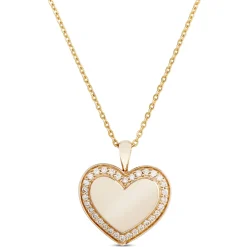 Heart-Shaped Cluster Diamond Pendant, 14K Yellow Gold Hot