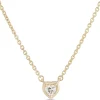 Heart Shaped Diamond Necklace, 14K Yellow Gold Discount