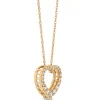 Heart-Shaped Diamond Pendant Necklace, 14K Yellow Gold
