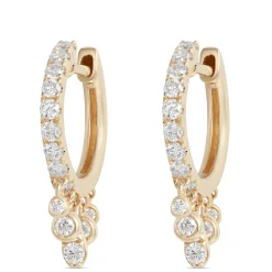 Hoop Diamond Dangle Earrings, 14K Yellow Gold Online
