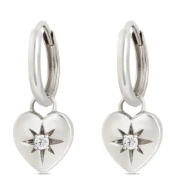 Ikuma Canadian Diamond Heart Drop Earrings, Sterling Silver Online
