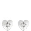 Ikuma Canadian Diamond Heart Shaped Studs, Sterling Silver Outlet