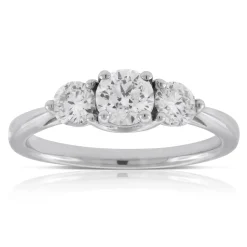 Ikuma Canadian 3-Stone Diamond Engagement Ring 14K New