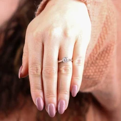 Ikuma Diamond Engagement Solitaire Ring 14K White Gold Discount