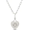 Ikuma Diamond Heart Pendant Necklace, 14K White Gold Clearance